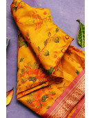 SILK SAREES HALF FINE ZARI DIGITAL PRINT