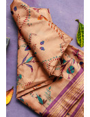 SILK SAREES HALF FINE ZARI DIGITAL PRINT