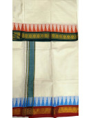 PV X COTTON TEMPLE BORDER DHOTHY 9 X 5