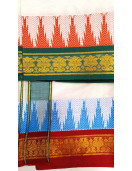 PV X COTTON TEMPLE BORDER DHOTHY 9 X 5