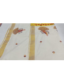 PL KERALA EMBROIDERY SAREE