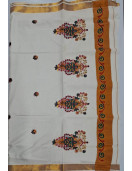 PL KERALA EMBROIDERY SAREE