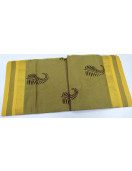 PL Salem Sarees Hand Block Printed Saree