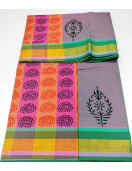 PL Salem Sarees Hand Block Printed Saree