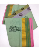 PL Salem Sarees Hand Block Printed Saree