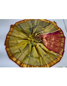 THIRUBHUVANAM HF ZARI SILK SAREE 550 MTS
