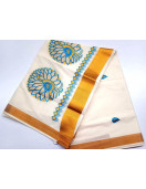 PL KERALA EMBROIDERY SAREE