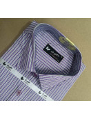 PL COTTON STRIPE CHECK SHIRTS 42 HS