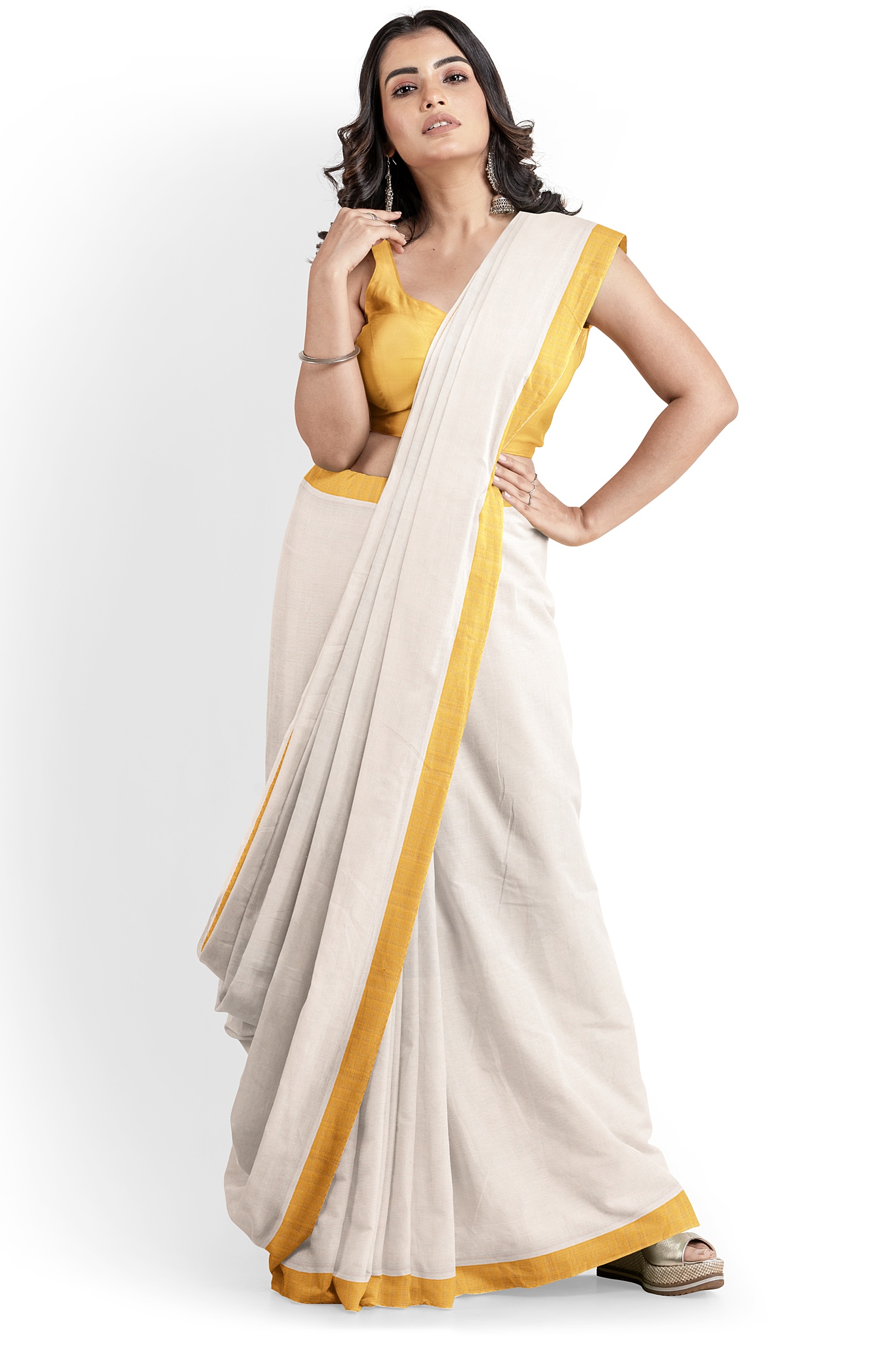 Cotton Blended Kerala Saree at Rs.365/Piece in surat offer by Maheshwar  Fashion