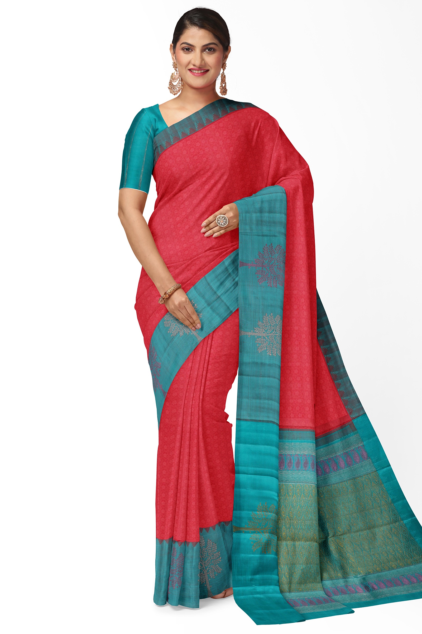 Handwoven Zari Less Korvai Arani Silk Saree - Seerat