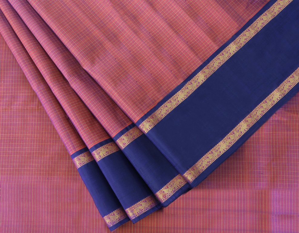 Navy blue color paithani silk saree with zari weaving work