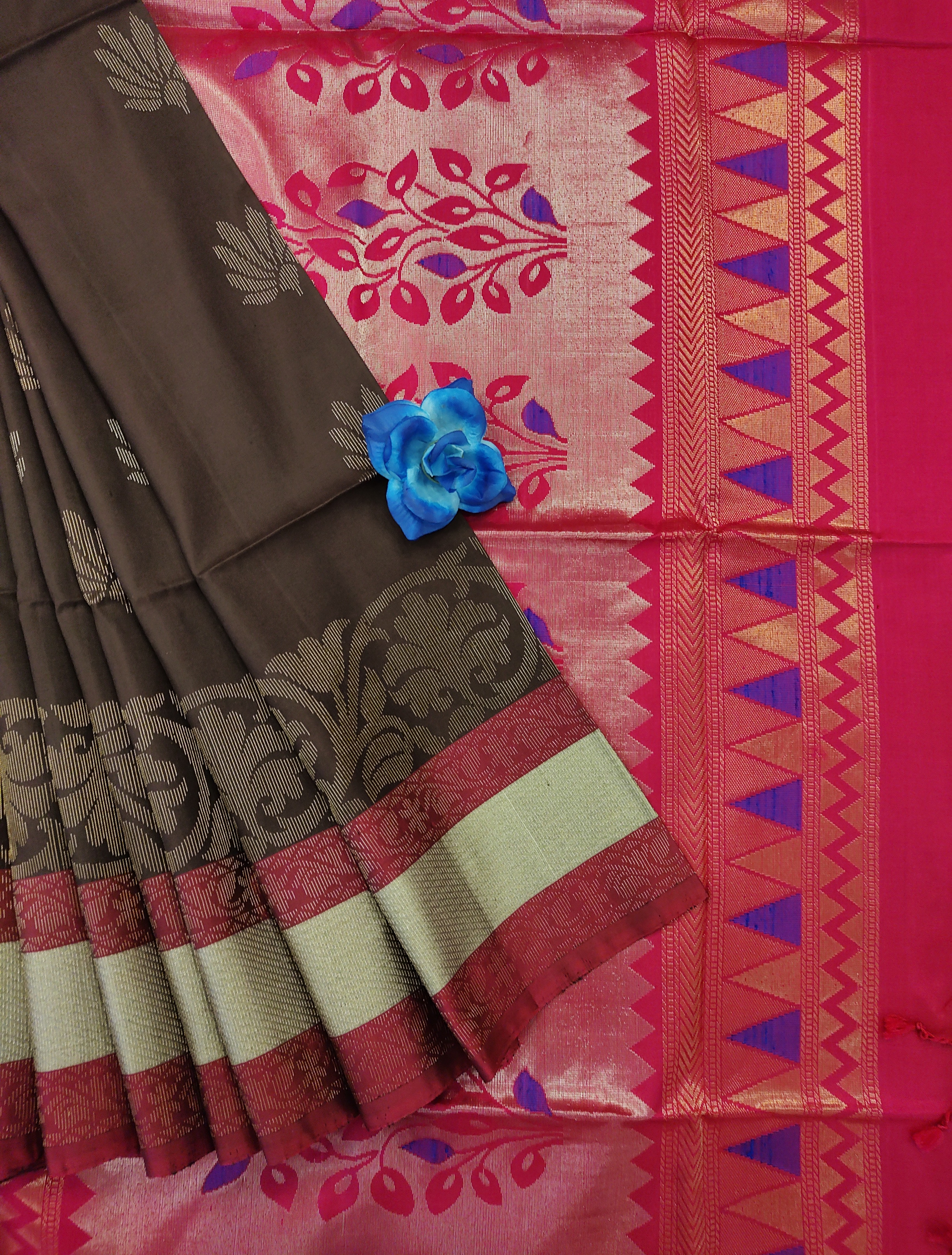 Crail Color Chinnalpattu Pure Silk Saree - Parimal Ecohub