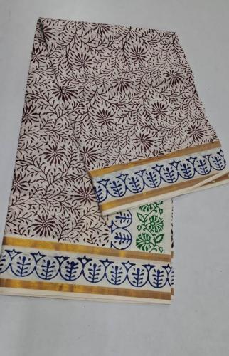 PL Saree Kerala Hand Block Printing