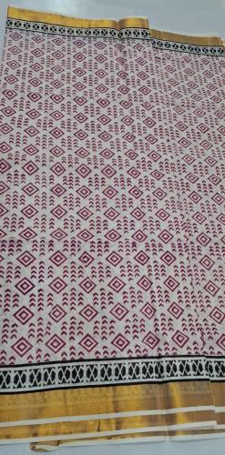 PL Saree Kerala Hand Block Printing