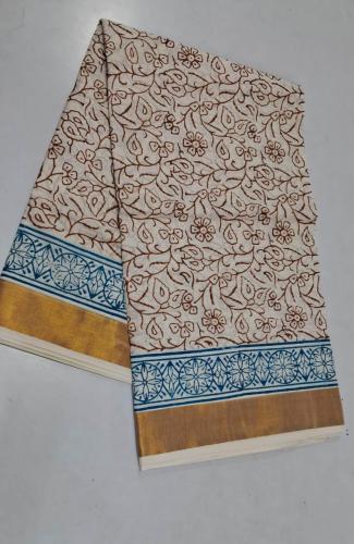 PL Saree Kerala Hand Block Printing