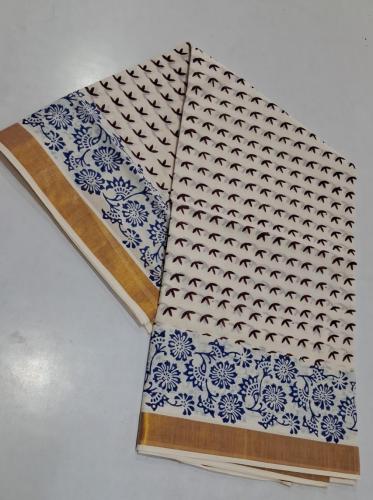 PL Saree Kerala Hand Block Printing