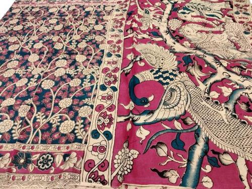 KALAMKARI PRINTED COTTON SAREE