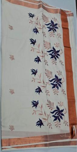 PL KERALA EMBROIDERY SAREE