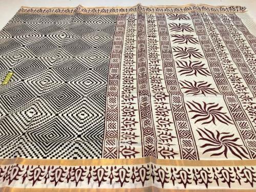 PL Saree Kerala Hand Block Printing