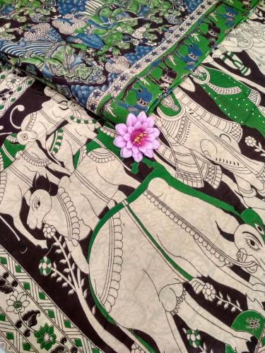 KALAMKARI PRINTED COTTON SAREE