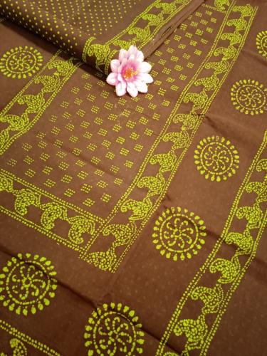 PL COTTON SAREES WITH WAX DOT PRINT DESIGNS