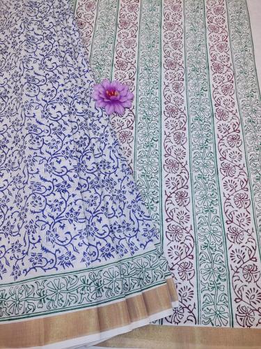 PL Saree Kerala Hand Block Printing