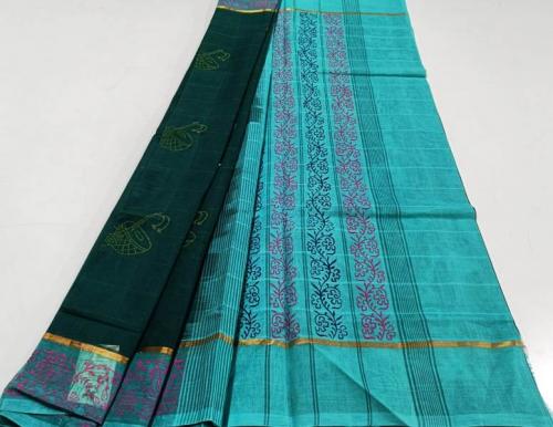 SALEM BLOCK PRINT COTTON SAREES