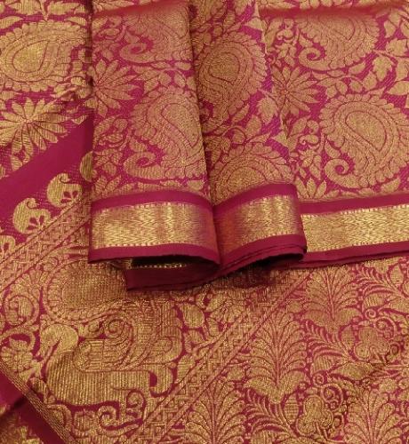 ARNI SILK HALF FINE ZARI SAREE WITH BLOUSE