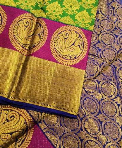 ARNI SILK HALF FINE ZARI SAREE WITH BLOUSE