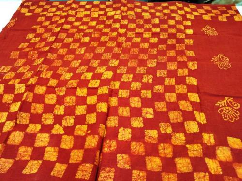 PL COTTON SAREES WITH SOLID WAX CRACK DESIGNS