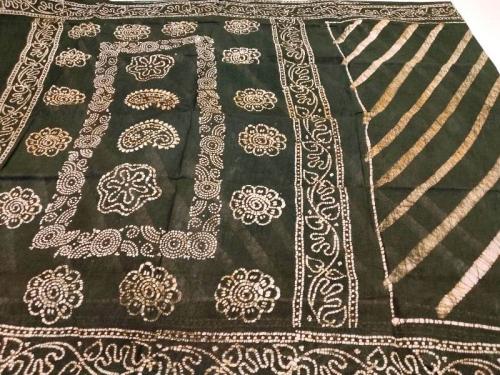 PL COTTON SAREES WITH SOLID WAX CRACK DESIGNS