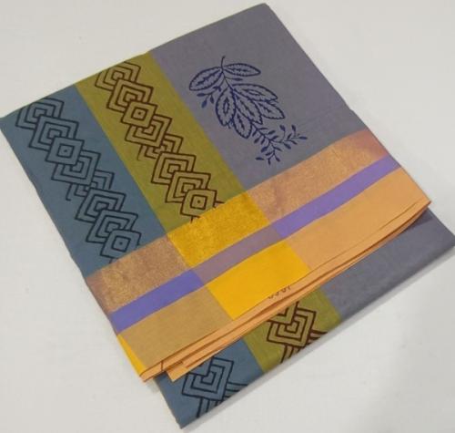 PL Salem Sarees Hand Block Printed Saree