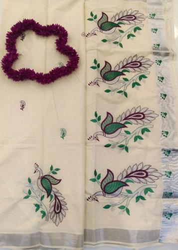 PL KERALA EMBROIDERY SAREE