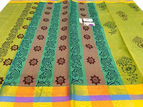 PL Salem Sarees Hand Block Printed Saree