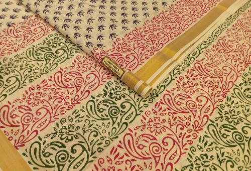 PL Saree Kerala Hand Block Printing