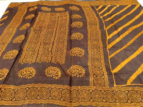 PL COTTON SAREES WITH SOLID WAX CRACK DESIGNS