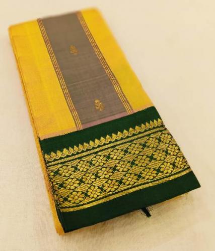 THIRUBHUVANAM HF ZARI SILK SAREE 550 MTS