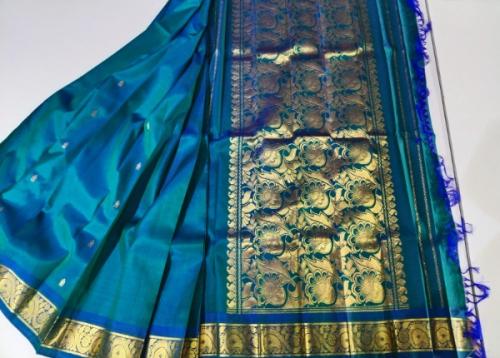 THIRUBHUVANAM HF ZARI SILK SAREE 550 MTS
