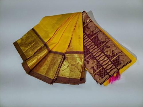 THIRUBHUVANAM HF ZARI SILK SAREE 550 MTS