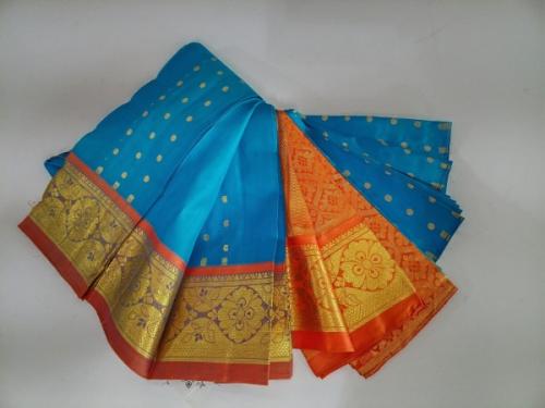 THIRUBHUVANAM HF ZARI SILK SAREE 550 MTS