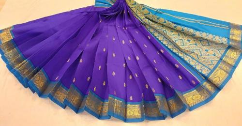 THIRUBHUVANAM HF ZARI SILK SAREE 550 MTS