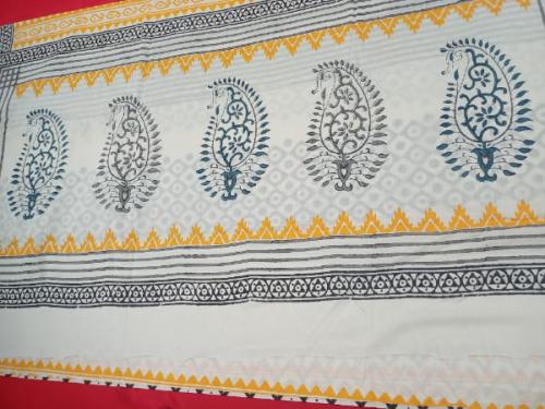 Pedalloom Block Printed Cotton Sarees