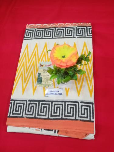 Pedalloom Block Printed Cotton Sarees