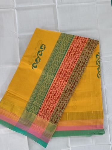 PL Salem Sarees Hand Block Printed Saree