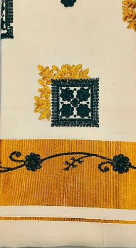 PL KERALA EMBROIDERY SAREE