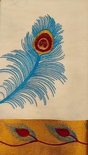 PL KERALA EMBROIDERY SAREE