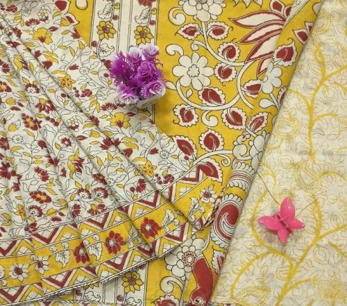 KALAMKARI PRINTED COTTON SAREE