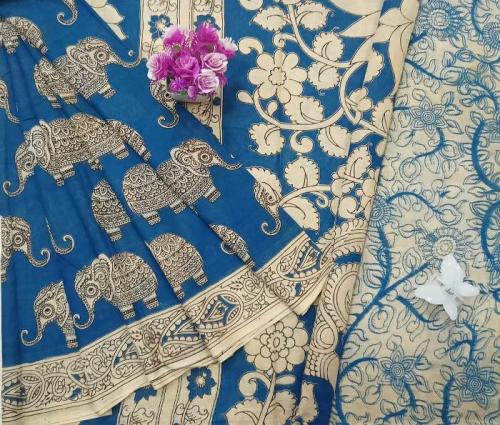 KALAMKARI PRINTED COTTON SAREE