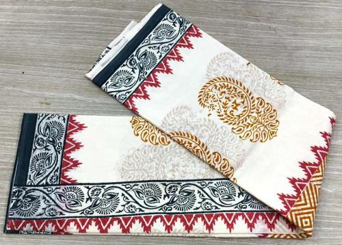 Pedalloom Block Printed Cotton Sarees