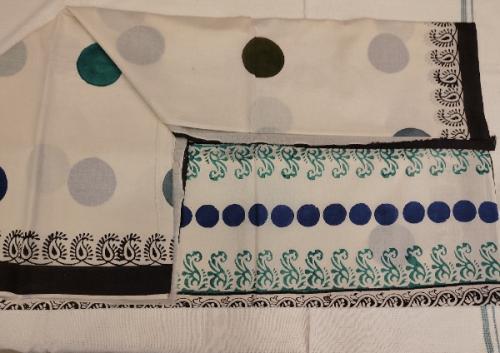 Pedalloom Block Printed Cotton Sarees